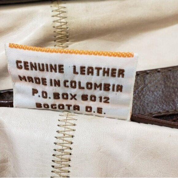 Vintage Leather Patchwork Shoulder Bag Brown Boho Flower Child Festival - Picture 10 of 14